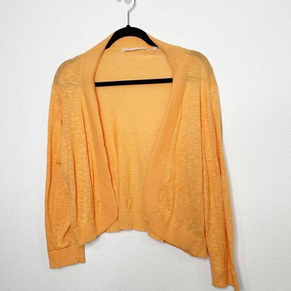 Soft Surroundings Women’s Orange Open Front Lagenlook Cardigan Size XL